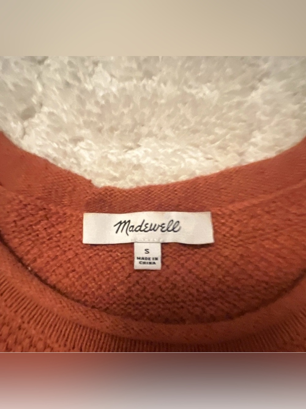 Madewell Women’s Sweater Tank Knit Crew Neck Sleeveless Solid Rust S